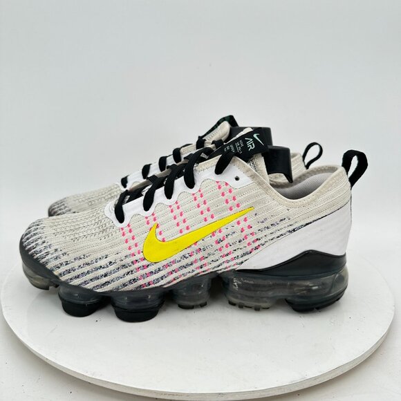 Nike Shoes - Nike Air VaporMax Flyknit 3 Youth Size 5.5Y Women 7 BQ5238-102 White Yellow Shoe